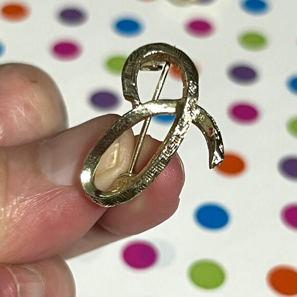 Set of 3 Vintage Gold Silver Initial Letter J Brooch Pin Monogram Cursive Script - Picture 4 of 8